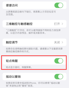 肇源苹果授权维修站分享iPhone轻点无法唤醒怎么办 